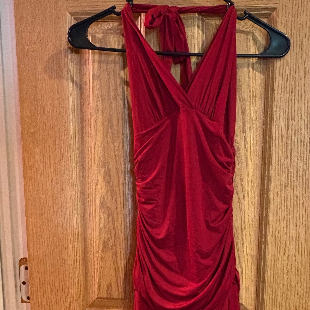 Dark red dress